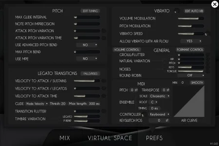 VWinds Basset Horn interface