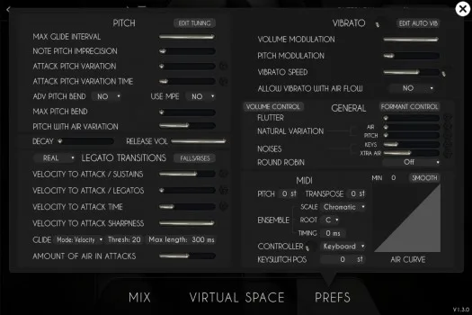 VWinds Piccolo interface