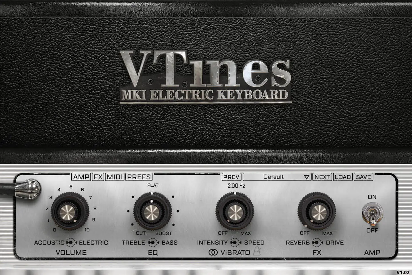 Main page with vibrato and EQ